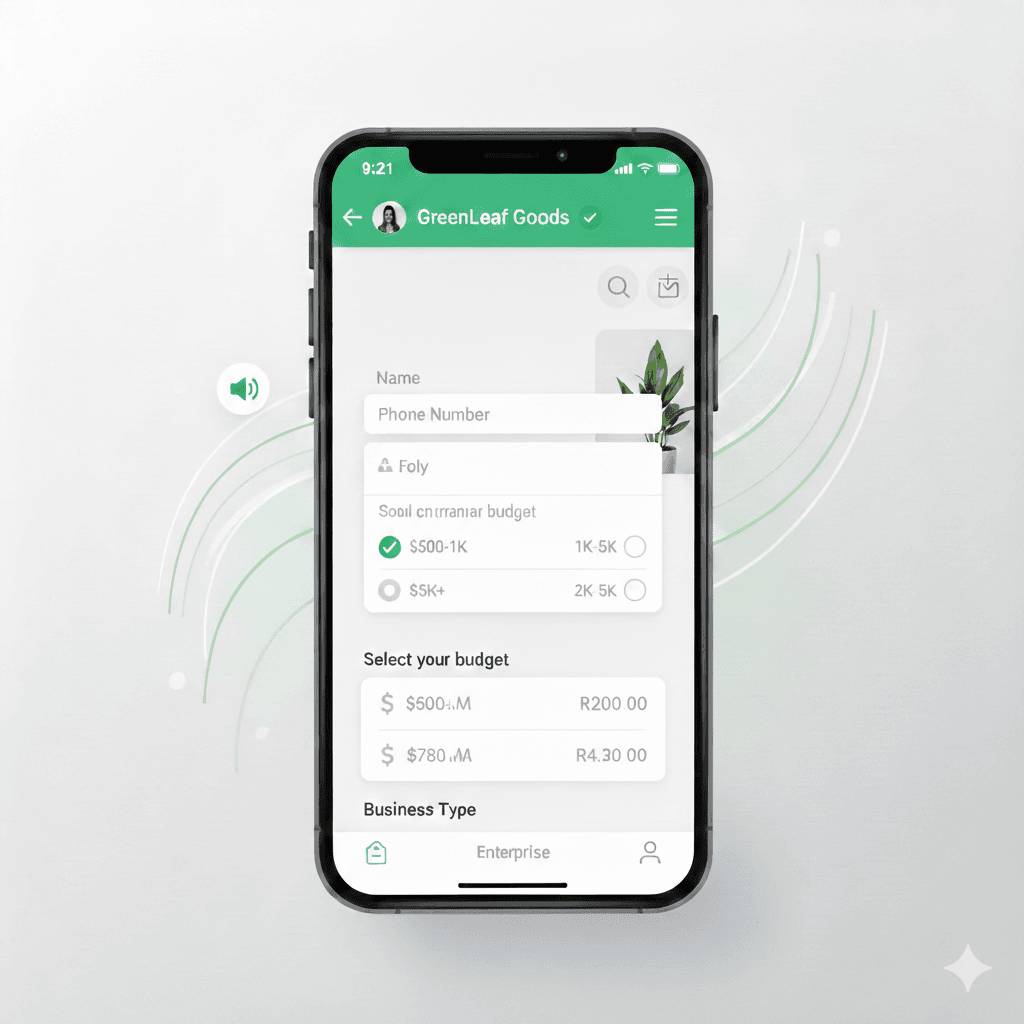 WapNexus WhatsApp lead capture interface