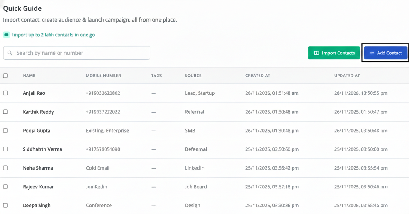 Populate Your Contact List